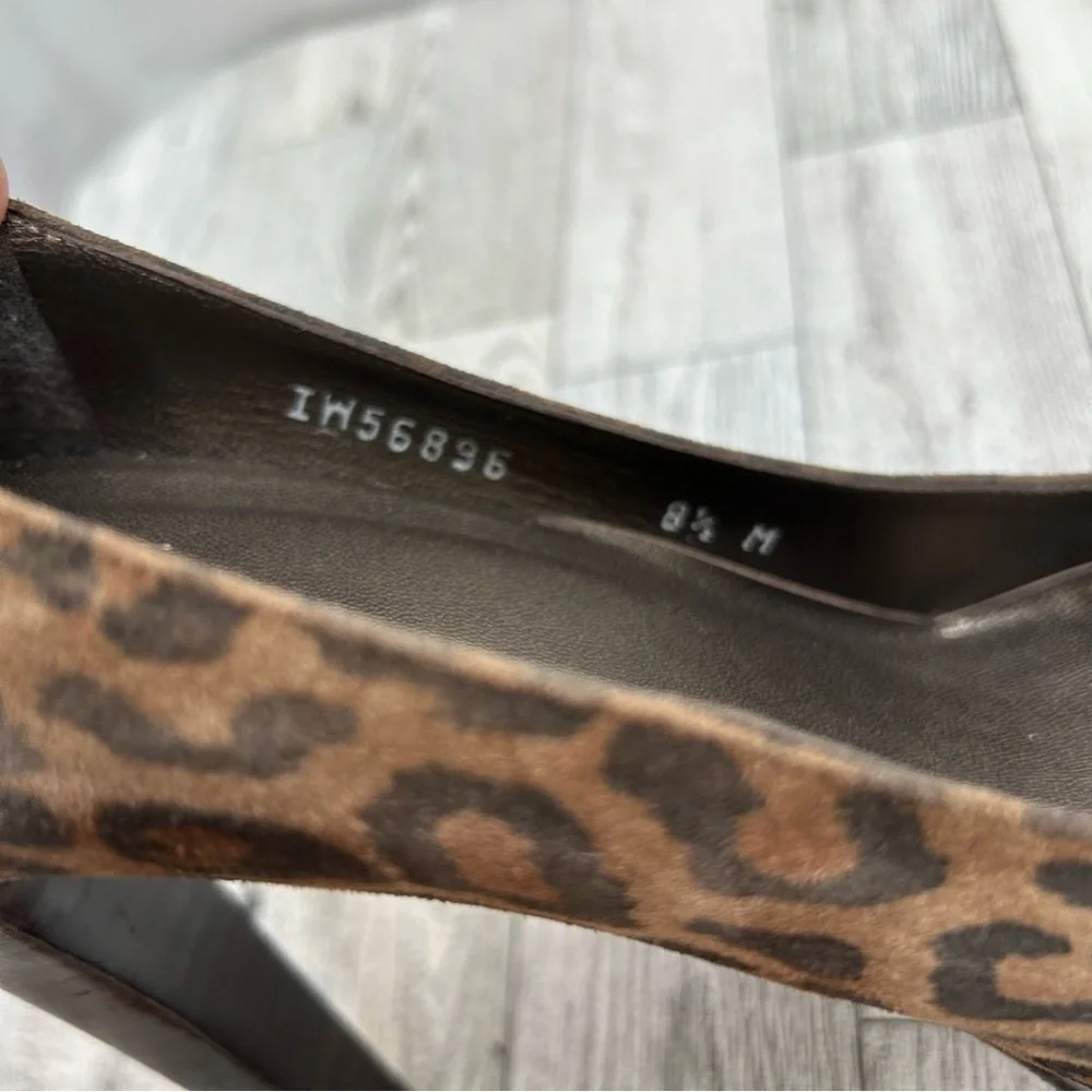 Stuart Weitzman brown animal print platform heels cheetah